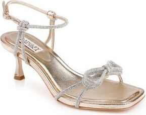 Badgley Mischka Dandelion Ankle Strap Sandal in Gold Leather at Nordstrom Rack, Size 6.5
