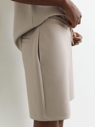 Reiss Stone Premium Interlock Drawstring Shorts, Xxl