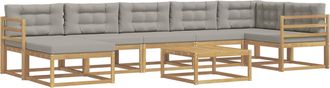 vidaXL Conjunto De Sof&aacute;s De Exterior 8 Uds. Blanco Y Gris Claro Vidaxl