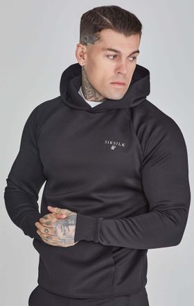 Siksilk Kapuzenpullover SIKSILK Siksilk Sweatjacken Essentials Poly Hoodie, Herren, Gr. XS, schwarz, Obermaterial: 95% Polyester PES. 5% Elasthan EL., Pullove