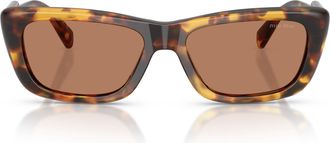 Miu Miu 0mu B12s Rectangular Tortoiseshell Acetate Sunglasses