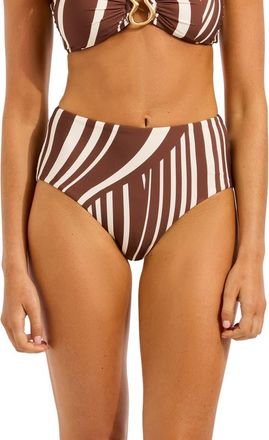 Seafolly High Waist Swim Bottoms in Cocoa at Nordstrom, Size 10 Us