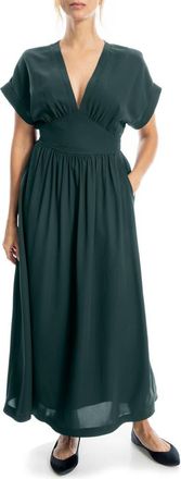 Max Studio V-Neck Maxi Dress in Hunter Green at Nordstrom Rack, Size X-Large