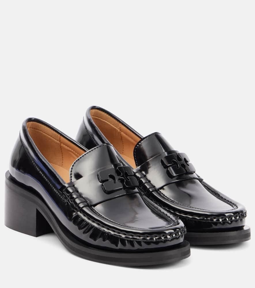 ローファー・オックスフォード Ganni Loafers with platform and buckle Ganni Feminine Buckle Loafers in Black | Lyst