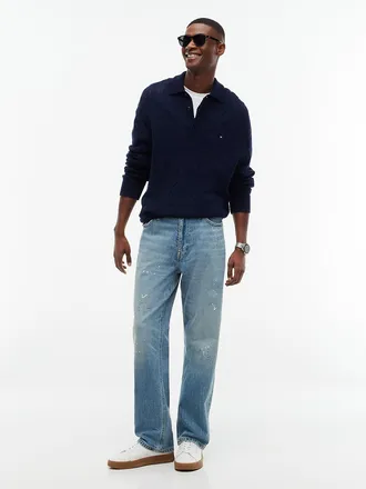 Tommy Hilfiger Mens Lightweight Distressed Loose Jean - Medium Wash Denim - 29W x 30L