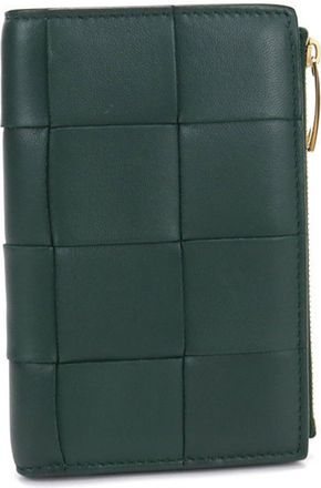 Bottega Veneta Green Leather Wallet (Bi-Fold) (Pre-Owned)