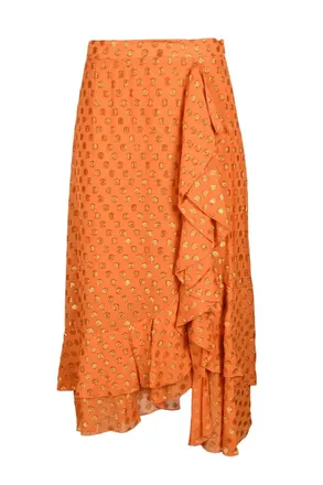 L'autre Chose Viscose Skirt - Orange
