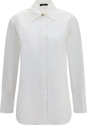 Balmain Womens Shirt Cotton Poplin Optical White