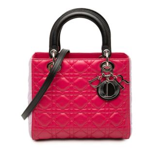 Dior Pre-owned Dior Medium Tricolor Lambskin Cannage Lady Dior Ladies W307DJ1X0X2DBDAX