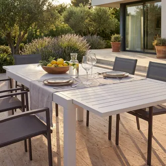 Milani Home Dexter - Tavolo Da Giardino Allungabile In Alluminio Da 160 X 90 Cm