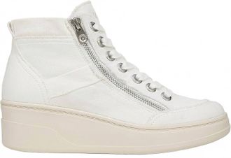 Blowfish Womens Camden Wedge Sneaker In White Canvas