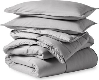 Bare Home All-Season Comforter Set - Oversized Queen in Light Grey at Nordstrom