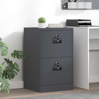 vidaXL Mueble Archivador Con Caj&oacute;n Antracita 45,5 X 42 X 74,5 Cm Vidaxl
