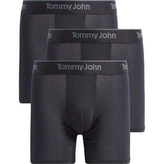 Tommy John 3-Pack Second Skin 6-Inch Stretch Modal Boxer Briefs in Black at Nordstrom, Size X-Large