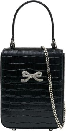 Self Portrait Tassen, Dames, Zwart, ONE Size, Leer, Gestructureerde Mini Tas