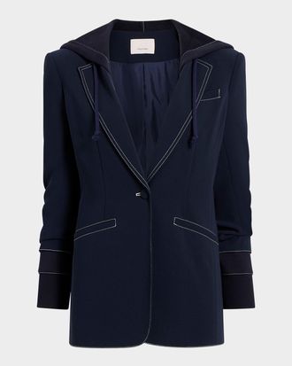 Cinq &agrave; Sept Khloe Hooded Topstitch Blazer