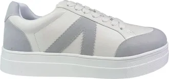 Mia Shoes Womens Faux Leather Platform Sneakers In Grey