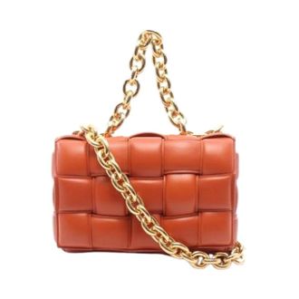 Bottega Veneta Pre-owned Vintage Schoudertas - Dames - Pre-owned - Oranje - Maat: ONE Size Leer