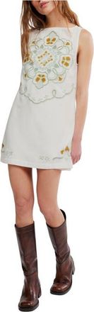 Free People Electric Garden Embroidered Minidress in Ivory Combo at Nordstrom, Size X-Large