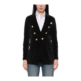 Circolo 1901 Blazer Doppiopetto in Velluto - - Jackets - Donna - Nero - 2XS