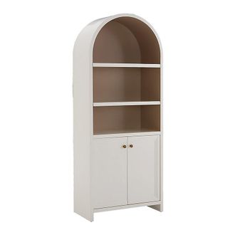 Ballard Designs Albany Bookcase - Soft White/Taupe Interior - Ballard Designs