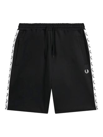 Fred Perry logo-embroidered track shorts - men - Cotton/Polyester - S - Black