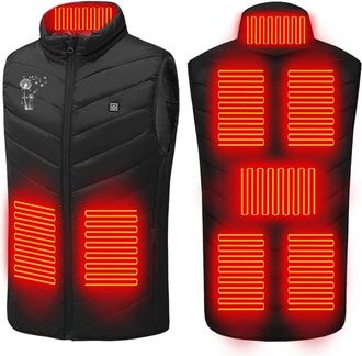 Generic Heated Jacket Womens/Men Winter Warm Electric Heating Jacket with Zip Pockets Lightweight Heated Vest with 3 Temperature Levels and 8 Heating Zones Ou