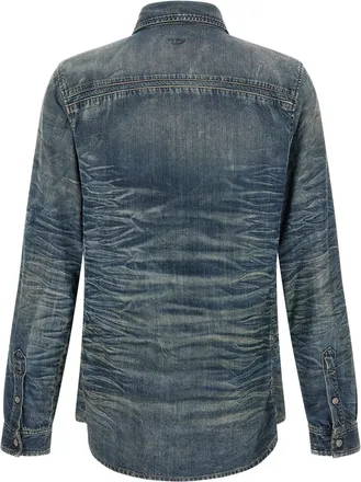 Diesel Wrinkled Denim Shirt - Blue