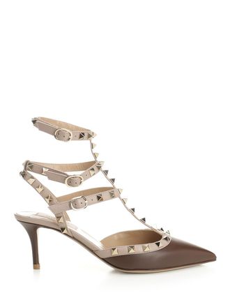 Valentino Garavani Rockstud Decollete Marrone-Donna