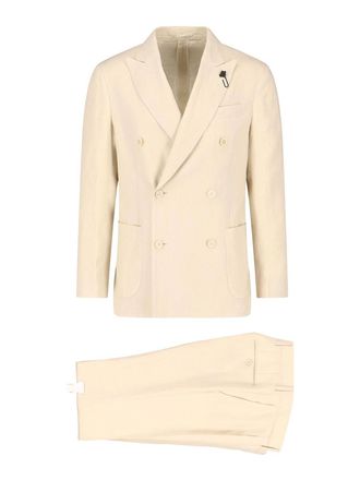 Lardini Double-breasted linen suit