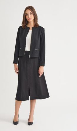 Misook Heritage LuxeStretch Ponte Sport Jacket in Black at Nordstrom, Size Xx-Large
