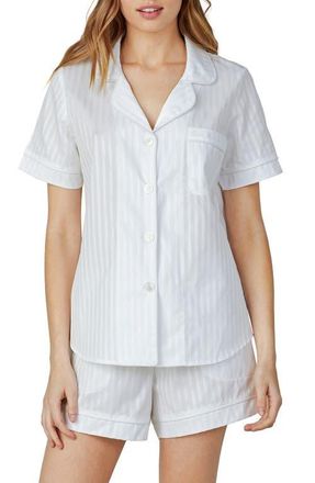 Bedhead Pajamas 3D Stripe Organic Cotton Sateen Short Pajamas in White at Nordstrom, Size X-Small