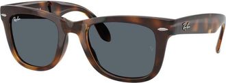 Ray-Ban Opvouwbare Wayfarer Zonnebril - Heren - Zonnebrillen - Bruin - 50 MM - Nylon - Accessoires