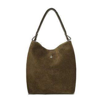 Vivienne Westwood Su&egrave;de schoudertas - unisex - Tassen - Groen - Maat: ONE Size Su&egrave;de