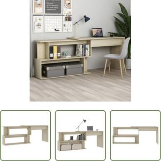 vidaXL Scrivania rovere - Scrivania Angolo Rovere Sonoma 200x50x76 cm Legno Multistrato