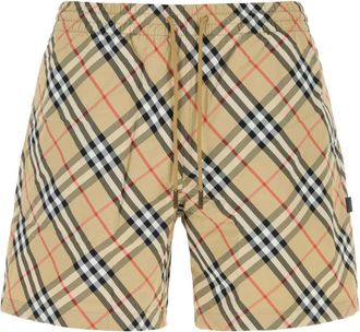 Burberry Beige Check Swim Shorts