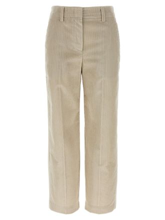 Brunello Cucinelli Monile Velvet Pants Beige