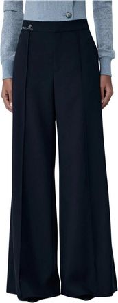Marni Wollen Getailleerde Broek - Dames - Wijde Broeken - Zwart - M - Wol - Broeken