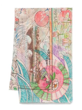 Faliero Sarti Japan scarf - women - Cotton/Cashmere/Modal - One Size - Pink
