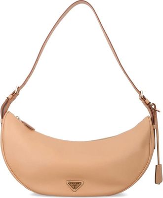 Prada Tassen, Dames, Beige, ONE Size, Leer, Grote Hobo Tas