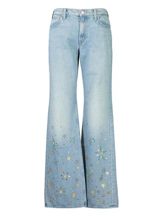 Mother The Bookie Heel embellished jeans - women - Cotton - 30 - Blue