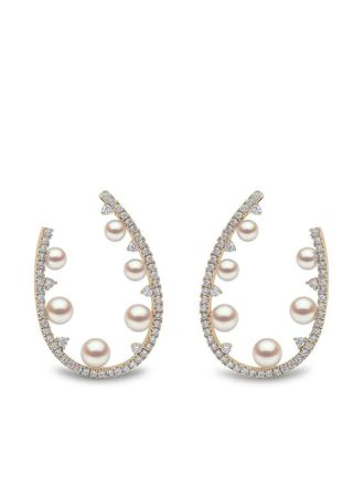 Yoko London 18kt geelgouden Sleek oorbellen met diamant en parel