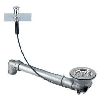 Lira Scarico per lavello senza troppopieno, diametro 90 mm, automatico, con tubo salvaspazio