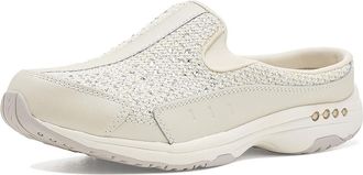 Easy Spirit Travelsparkle Womens Shoes White/Gold Knit : 6.5 M (B), Leather