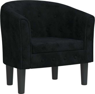 vidaXL Poltrona Cabriolet Nera in Velluto - Vidaxl