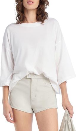 Favorite Daughter The Over It Organic Cotton Tee in White at Nordstrom, Size X-Large