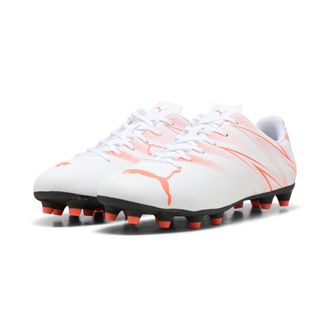 Puma Fussballschuh PUMA ATTACANTO FG/AG, Herren, Gr. 44,5, weiss (puma wei&szlig;, glowing rot), Synthetik, Schuhe Fussballschuh, f&uuml;r Rasenpl&auml;tze