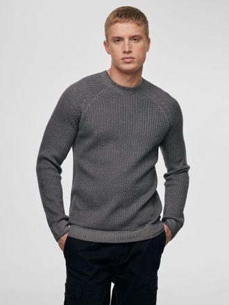 Genti Garment dye trui grijs