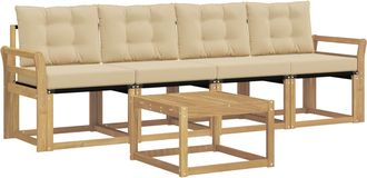 vidaXL Vidaxl Conjunto De Sof&aacute;s De Exterior 5 Uds. Y Beige