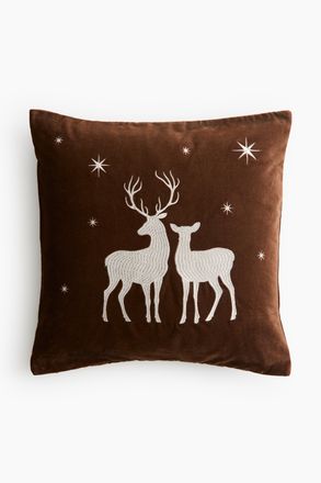 H&M Kissenh&uuml;lle aus Samt - Beige